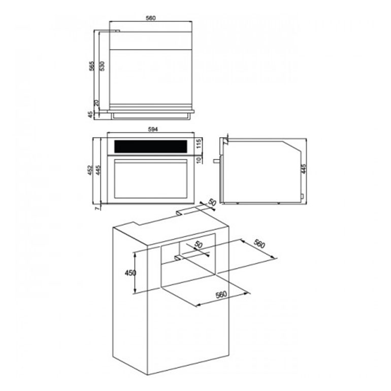 嵌入式3d旋风烤箱ov-750